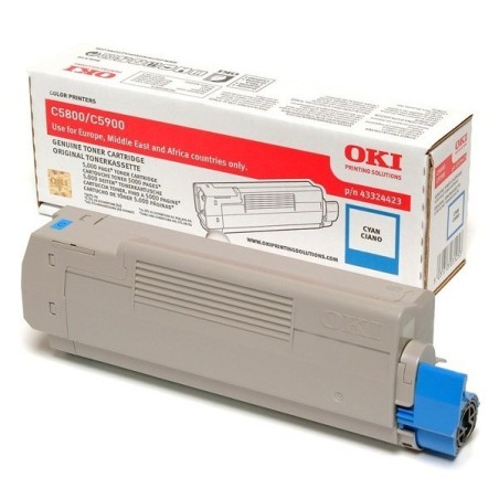 43324423 - Toner cyan Oki pour imprimante C5800/C5900 Toner Express : achat en ligne de Toner cyan Oki 