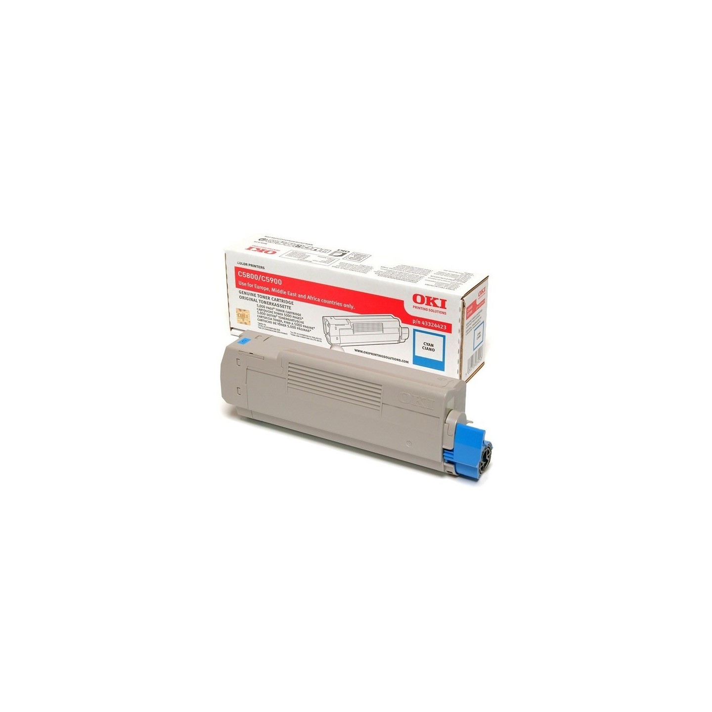 43324423 - Toner cyan Oki pour imprimante C5800/C5900 Toner Express : achat en ligne de Toner cyan Oki 