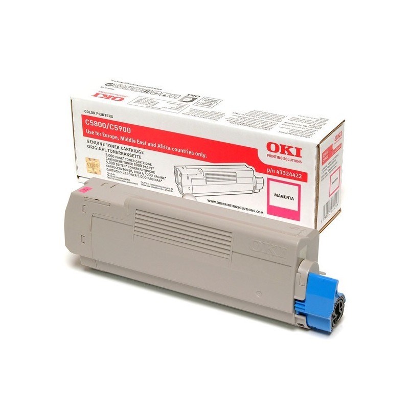 43324422 - Toner magenta Oki pour imprimante C5800/C5900..., Toner Express : achat en ligne de Toner magenta Oki 