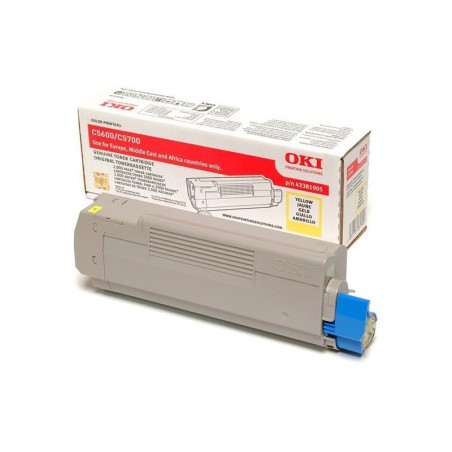 43381905 - Toner jaune Oki pour imprimante C5600/C5700, Toner Express : achat en ligne de Toner jaune Oki 