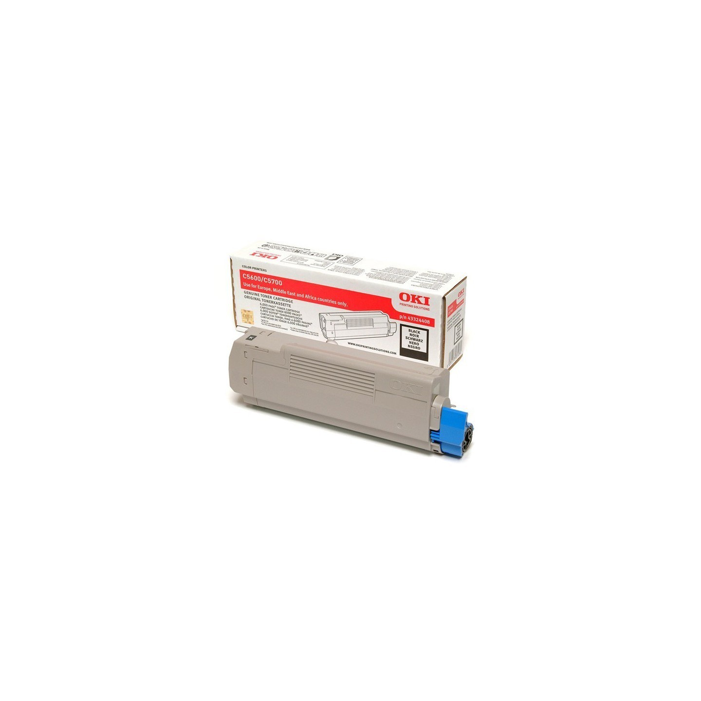 43324408 - Toner noir Oki pour imprimante C5600/C5700, Toner Express : achat en ligne de Toner noir Oki 