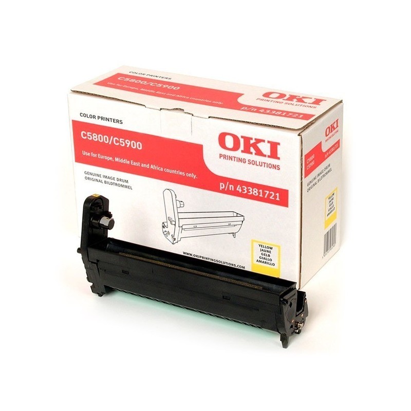 43381721 - Tambour jaune Oki pour imprimante C5800/C5900, Toner Express : achat en ligne de Tambour jaune Oki 