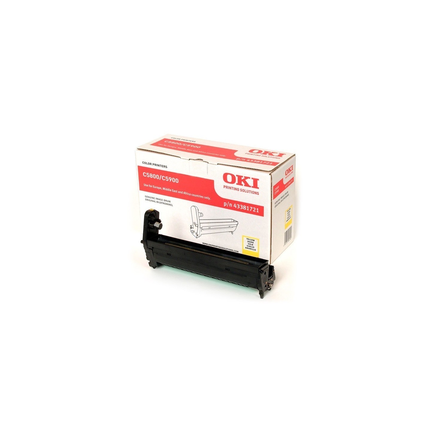 43381721 - Tambour jaune Oki pour imprimante C5800/C5900, Toner Express : achat en ligne de Tambour jaune Oki 