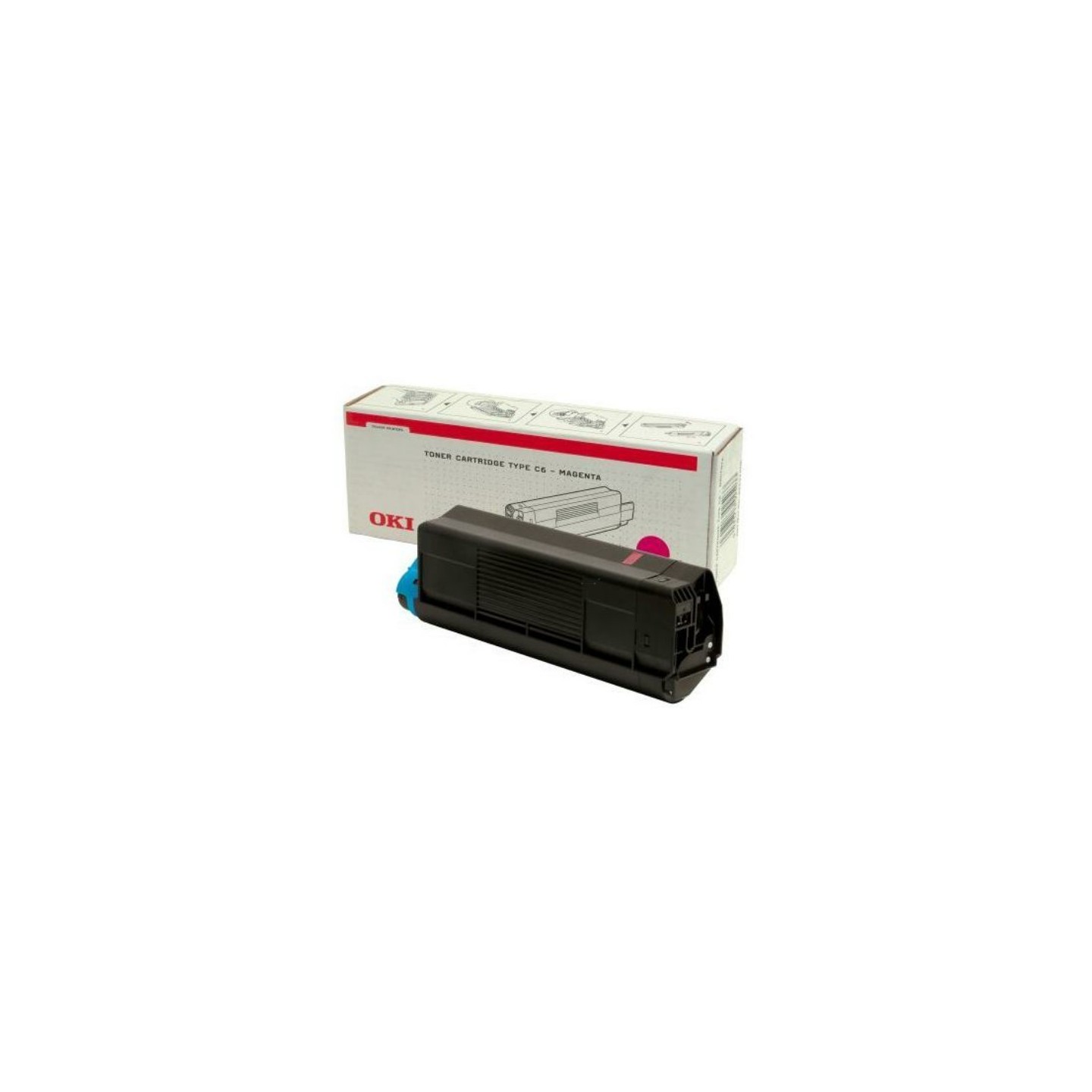 Toner Magenta Oki 42127406 ( TYPE C6 ) haute capacité, Toner Express : achat en ligne de Toner Magenta Oki 42127406 ( TYPE C6 ) 