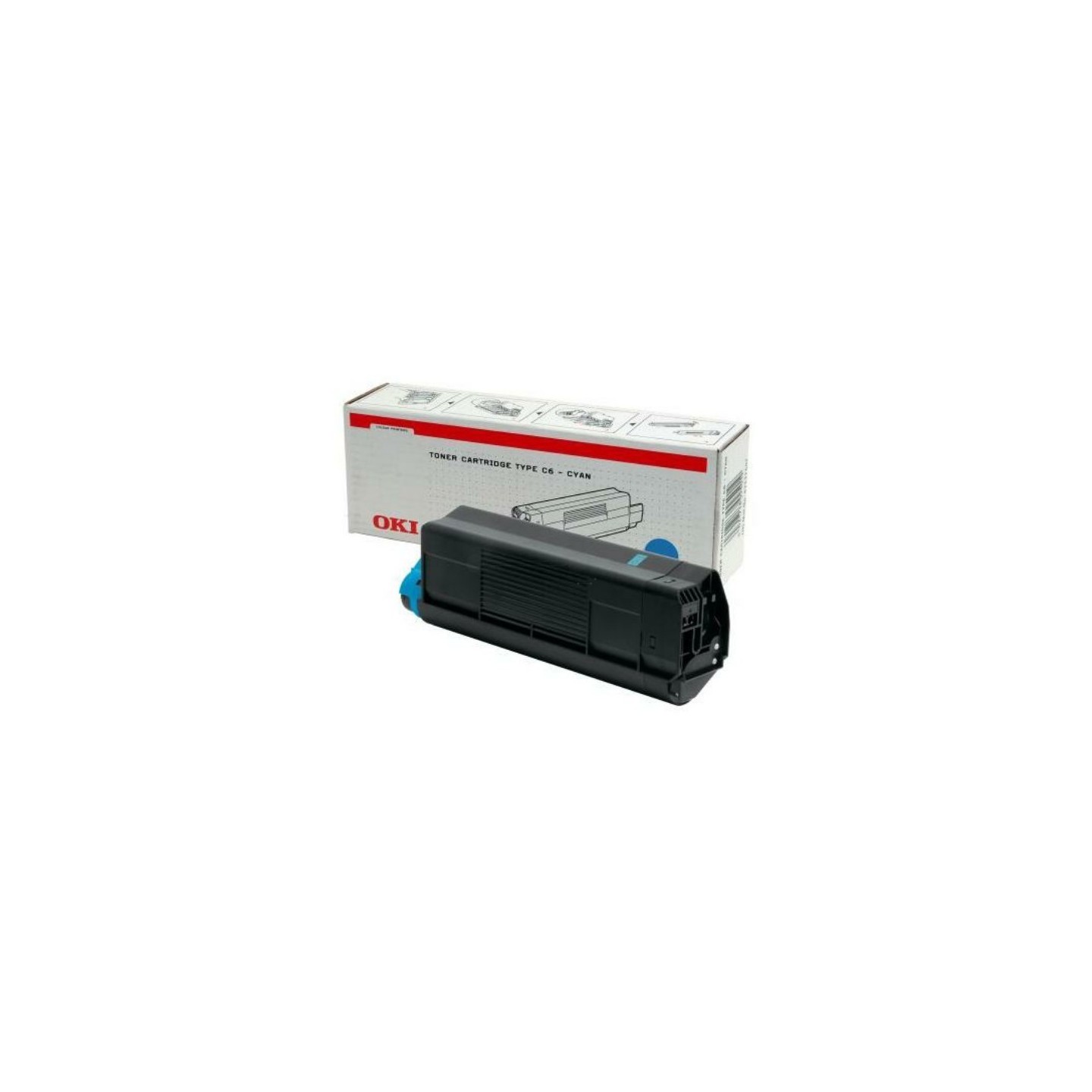 Toner Cyan Oki 42127407 ( TYPE C6 ) haute capacité, Toner Express : achat en ligne de Toner Cyan Oki 42127407 ( TYPE C6 ) haute 
