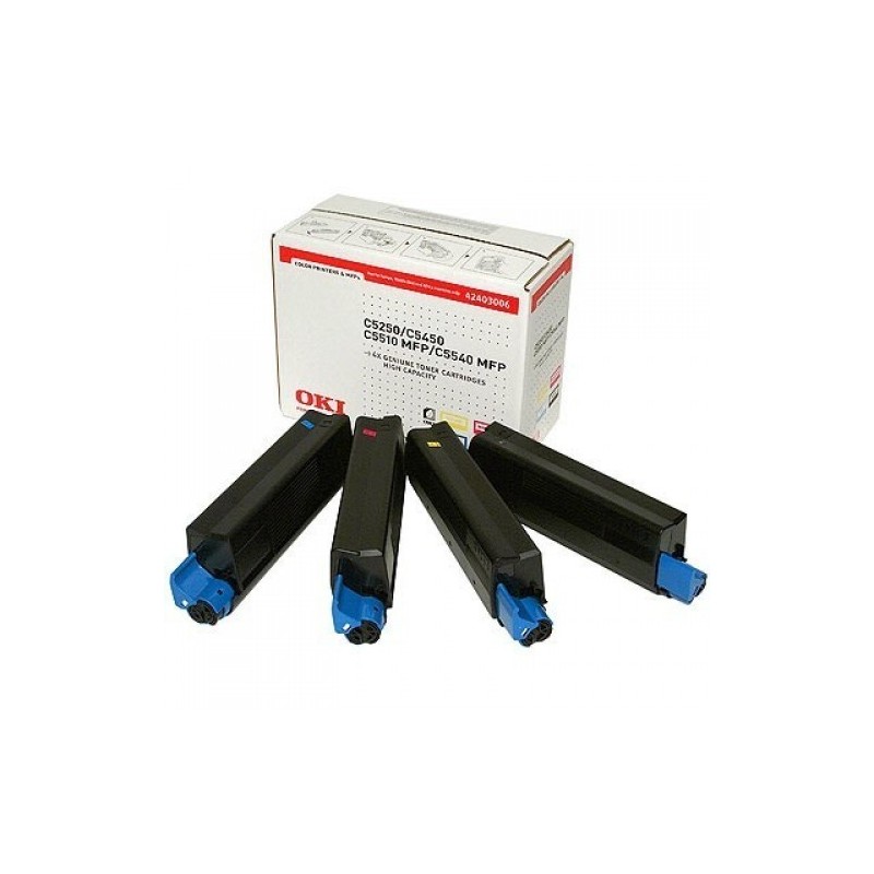 42403006 - Toner rainbow kit Oki pour C5250/C5450/C5510MFP... (N,C,M,J), Toner Express : achat en ligne de Toner Oki 