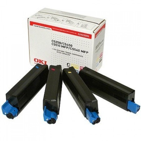 42403006 - Toner rainbow kit Oki pour C5250/C5450/C5510MFP... (N,C,M,J), Toner Express : achat en ligne de Toner Oki 