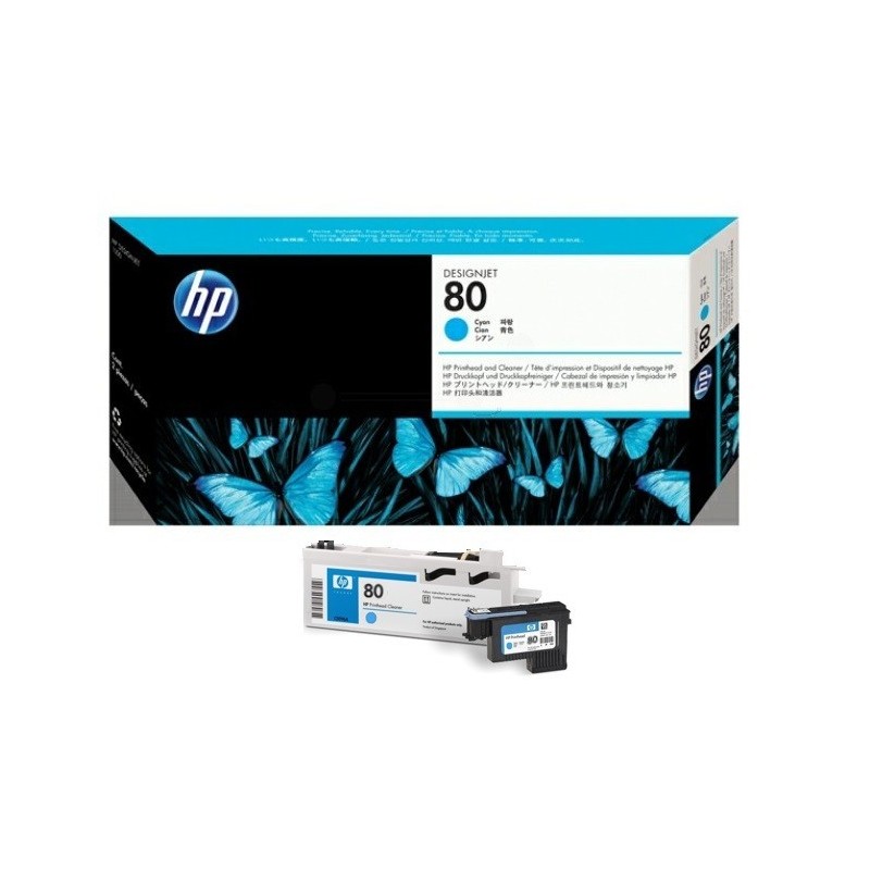Tête d impression Cyan + Kit Nettoyage HP pour Designjet 1050c ... (N°80), Toner Express : achat en ligne de Tête d impression C