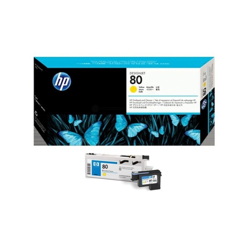 Tête d impression Jaune + Kit Nettoyage HP pour Designjet 1050c ... (N°80), Toner Express : achat en ligne de Tête d impression 