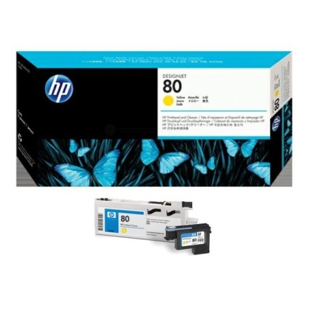 Tête d impression Jaune + Kit Nettoyage HP pour Designjet 1050c ... (N°80), Toner Express : achat en ligne de Tête d impression 