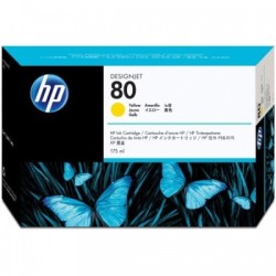 Réservoir Encre Jaune HP pour Designjet 1050c ... (N°80), Toner Express : achat en ligne de Réservoir Encre Jaune HP pour Design
