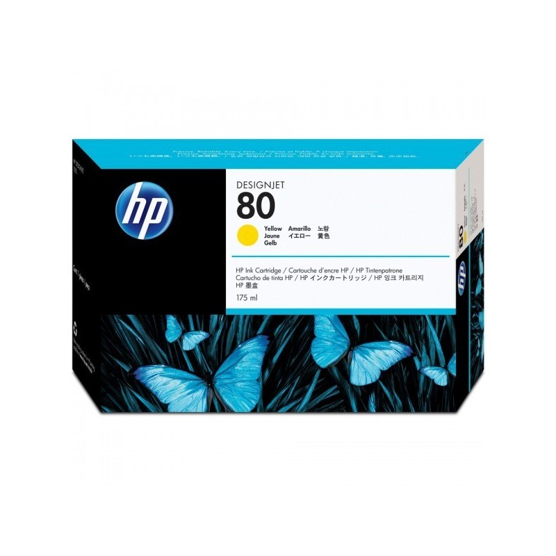 Réservoir Encre Jaune HP pour Designjet 1050c ... (N°80), Toner Express : achat en ligne de Réservoir Encre Jaune HP pour Design