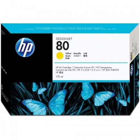 Réservoir Encre Jaune HP pour Designjet 1050c ... (N°80), Toner Express : achat en ligne de Réservoir Encre Jaune HP pour Design