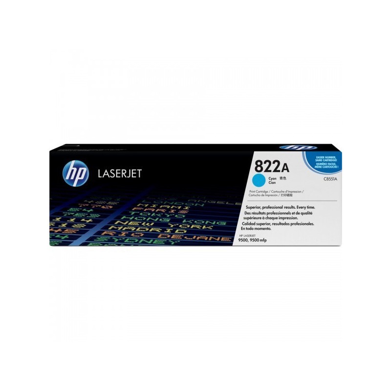 Toner Cyan HP pour Color LaserJet 9500 (822A), Toner Express : achat en ligne de Toner Cyan HP pour Color LaserJet 9500 (822A) p