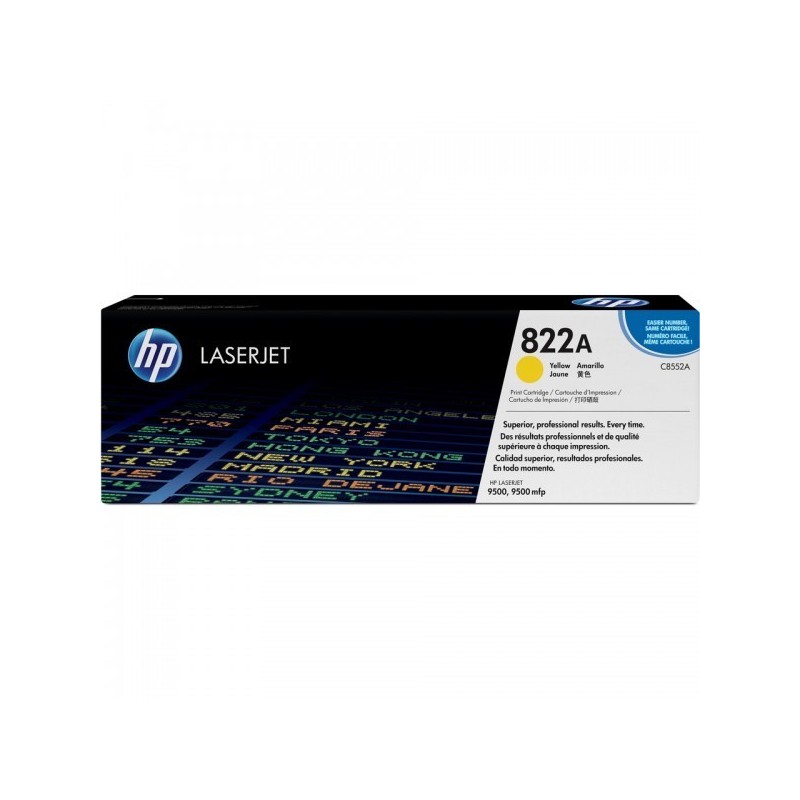 Toner Jaune HP pour Color LaserJet 9500 (822A), Toner Express : achat en ligne de Toner Jaune HP pour Color LaserJet 9500 (822A)
