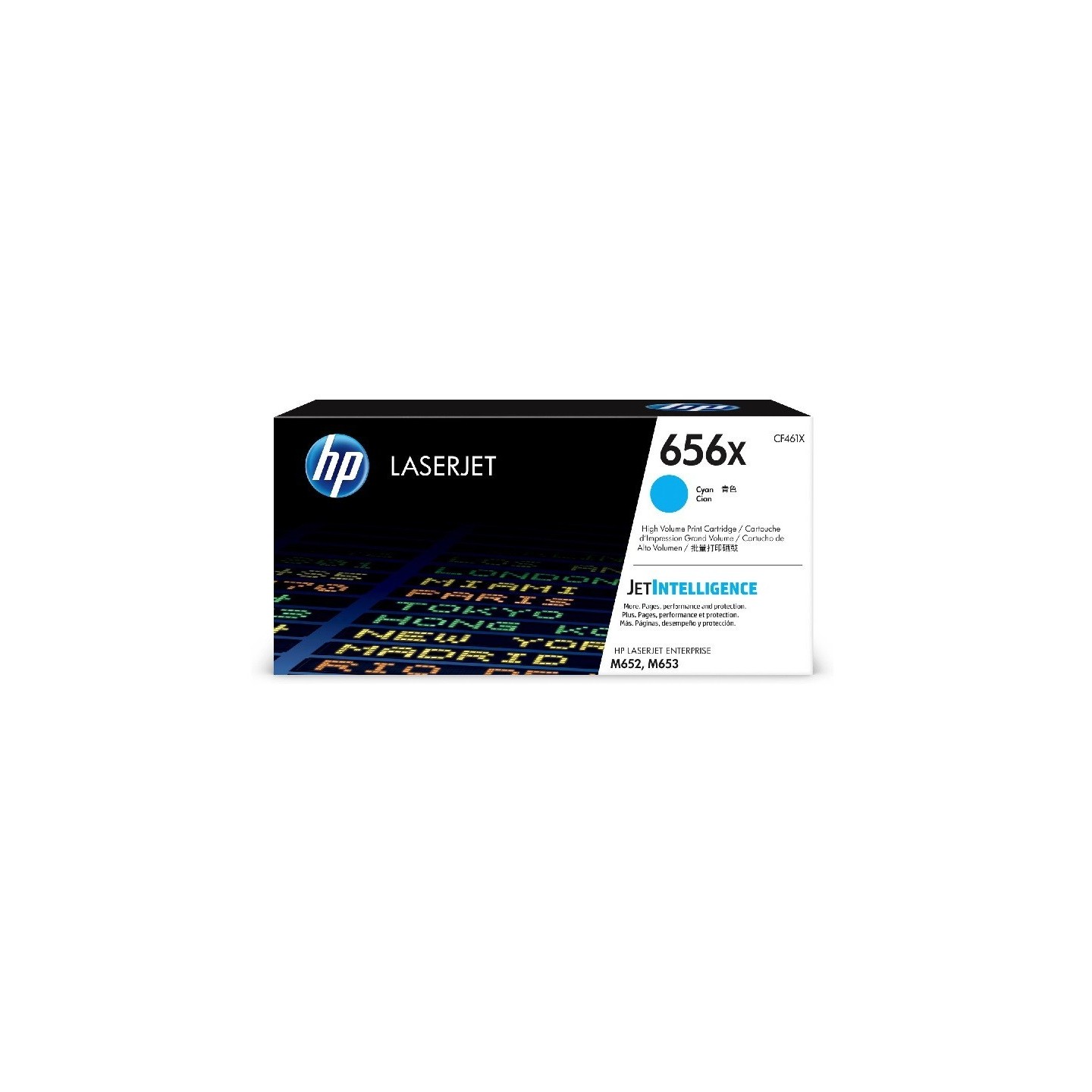 Toner Cyan HP Haute Capacité pour Color LaserJet Enterprise M652 / M653.... (656X) - 22 000 pages