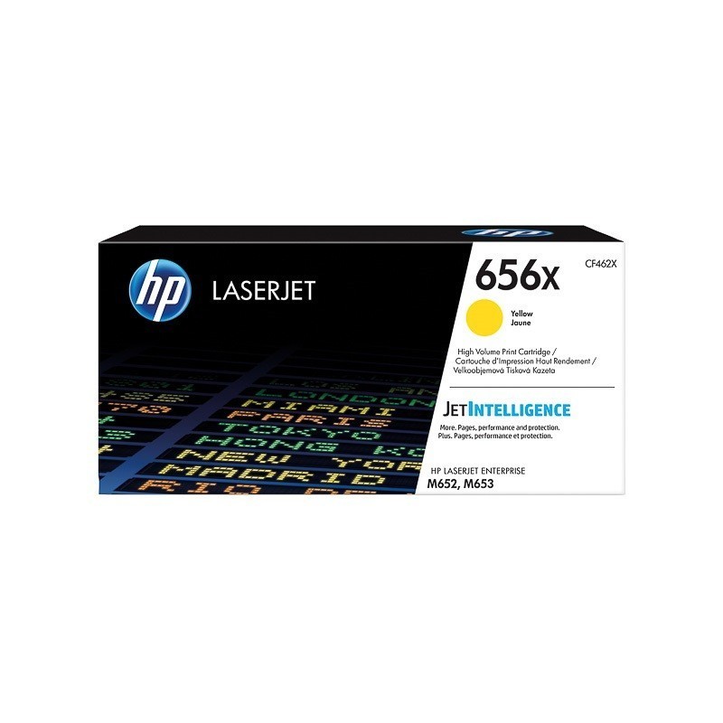 Toner Jaune HP Haute Capacité pour Color LaserJet Enterprise M652 / M653.... (656X) - 22 000 pages