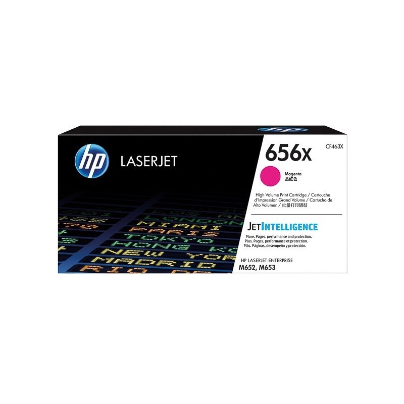 Toner Magenta HP Haute Capacité pour Color LaserJet Enterprise M652 / M653.... (656X) - 22 000 pages
