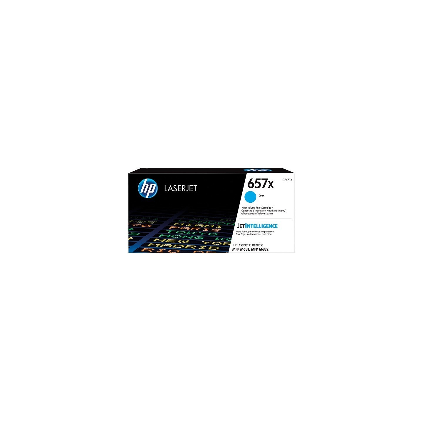 Toner Cyan HP Haute Capacité pour LaserJet Enterprise M681 / M682.... (657X) - 23 000 pages