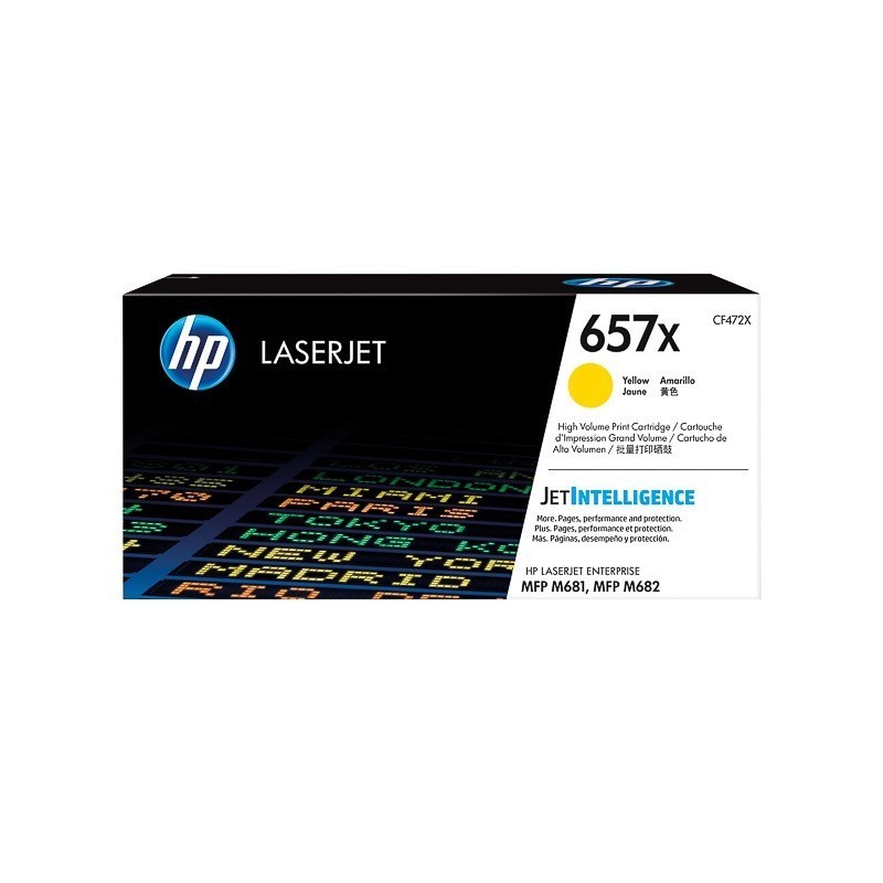 Toner Jaune HP Haute Capacité pour LaserJet Enterprise M681 / M682.... (657X) - 23 000 pages