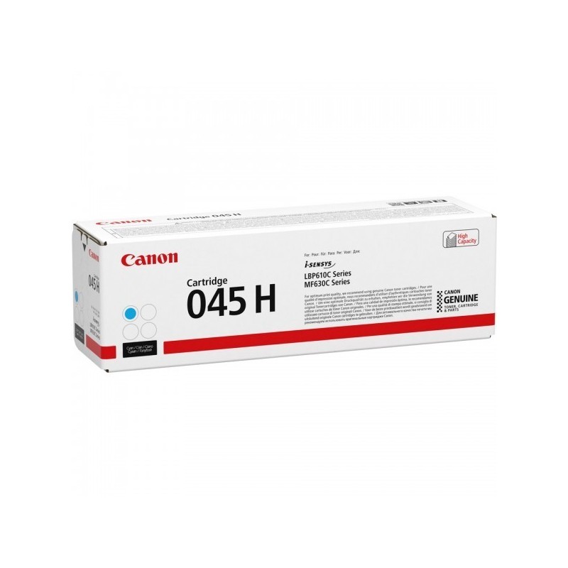 Cartouche Toner Cyan Haute Capacité CANON pour Imprimante Laser (N°045HC) - Capacité 2 200 pages