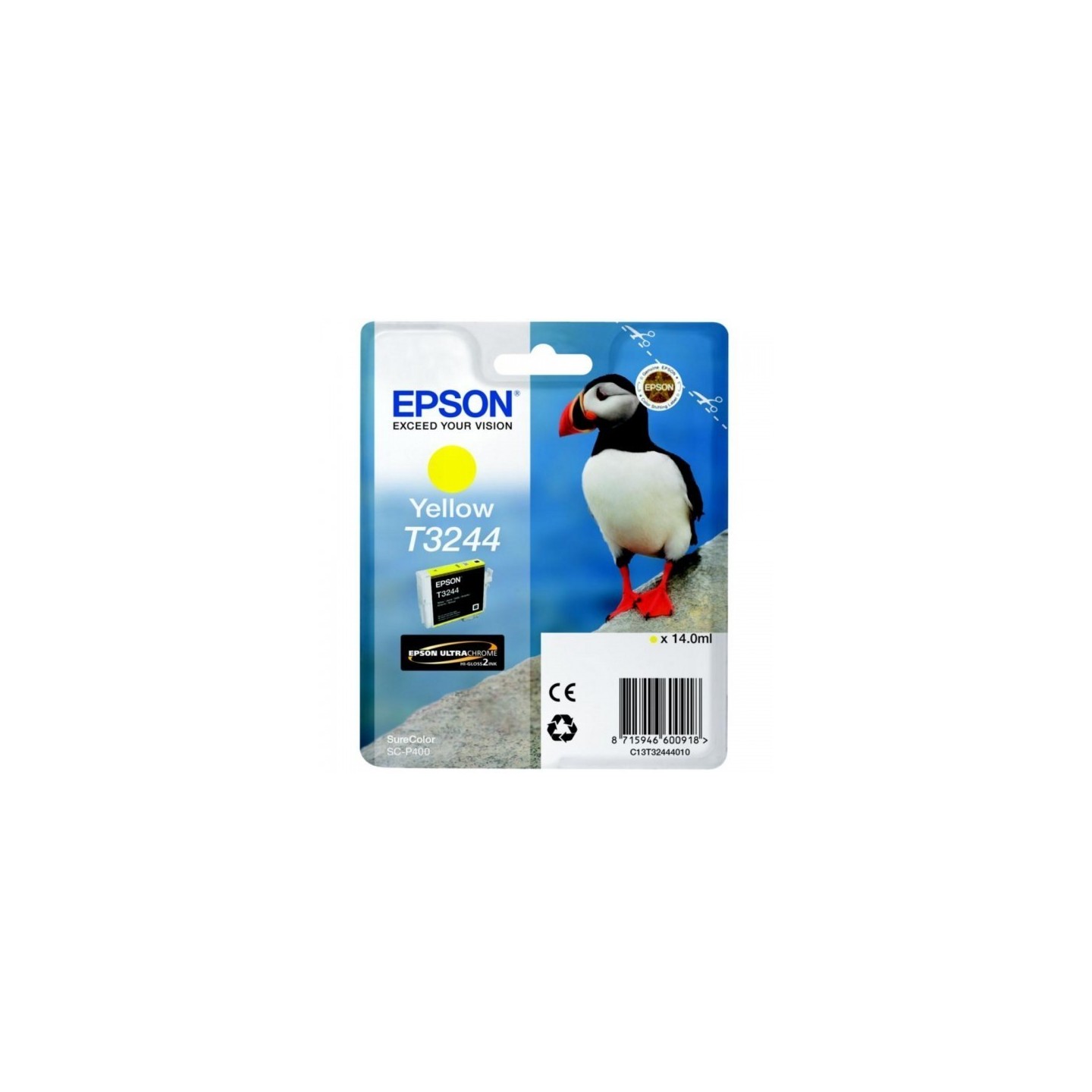 Cartouche Jet d'encre T3244 Jaune EPSON MACAREUX (14 ml) pour Imprimante SureColor SC-P400