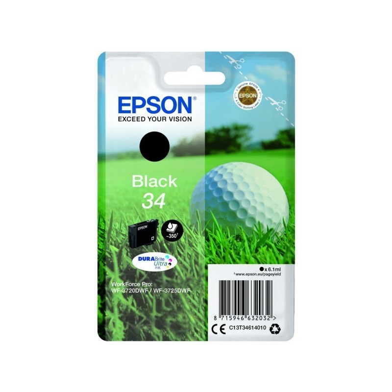 Cartouche d'encre Noire Epson pour WorkForce 3720DWF/3725DWF .. (n°34) (balle de golf)