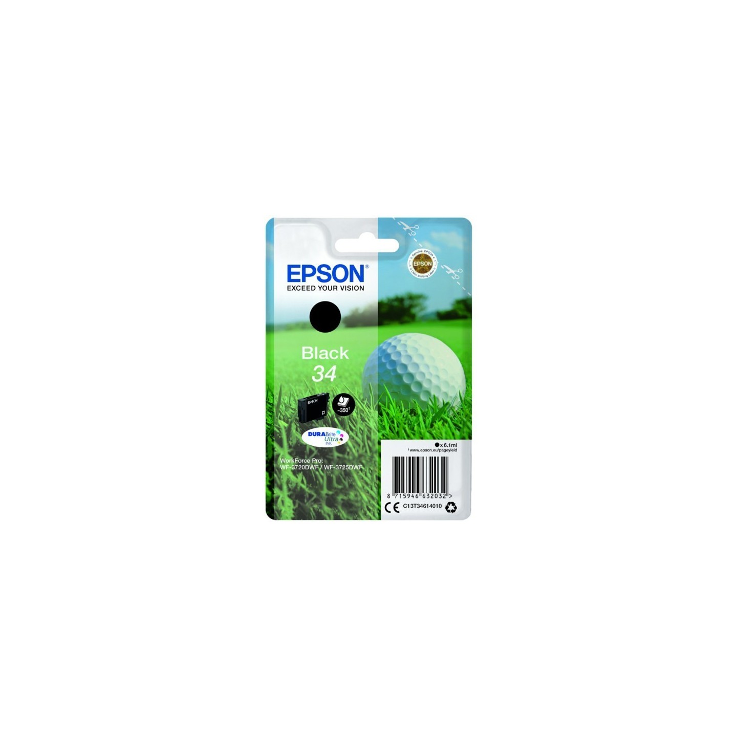 Cartouche d'encre Noire Epson pour WorkForce 3720DWF/3725DWF .. (n°34) (balle de golf)