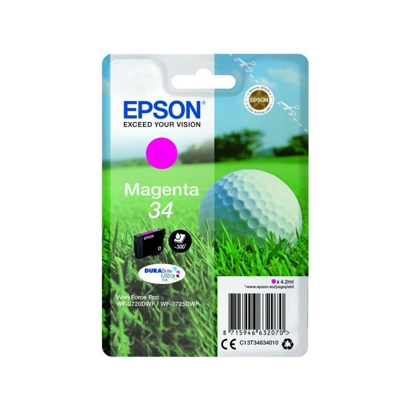 Cartouche d'encre Magenta Epson pour WorkForce 3720DWF/3725DWF .. (n°34) (balle de golf)