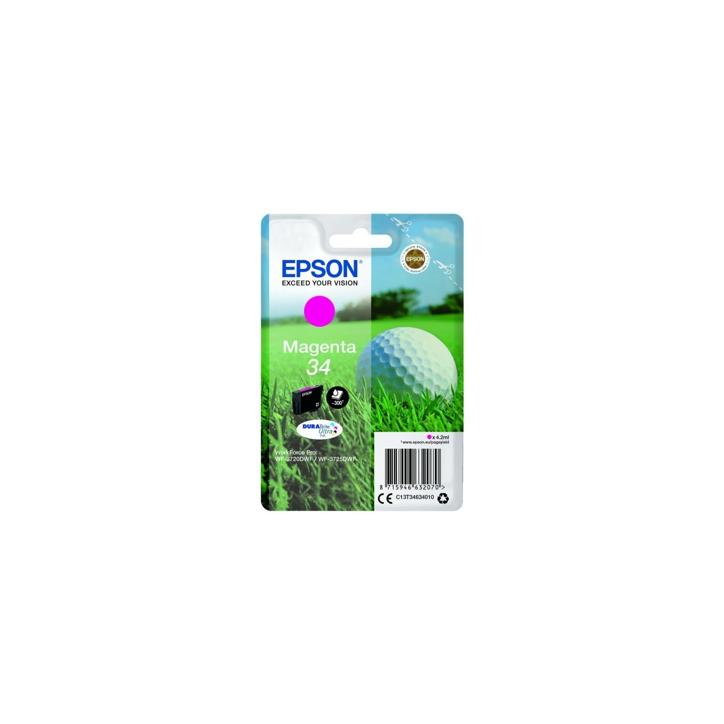Cartouche d'encre Magenta Epson pour WorkForce 3720DWF/3725DWF .. (n°34) (balle de golf)