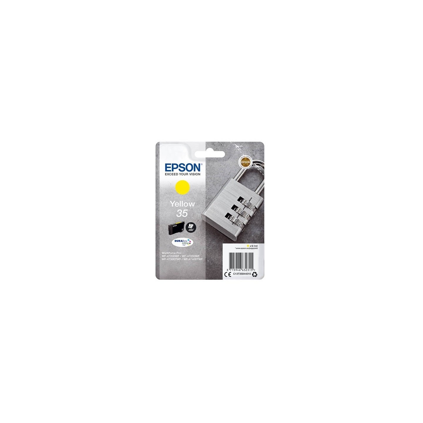 Cartouche d'encre Jaune Epson pour WorkForce Pro 4720DWF .. (n°35) (Cadenas)