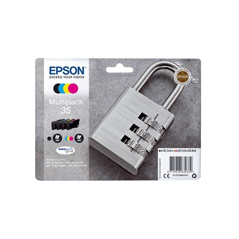 Pack de 4 Cartouches d'encre Epson pour WorkForce Pro 4720DWF .. (n°35) (Cadenas)