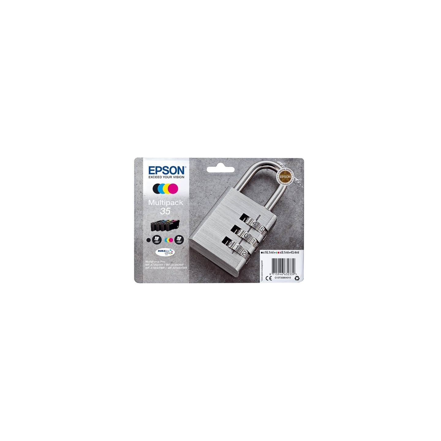 Pack de 4 Cartouches d'encre Epson pour WorkForce Pro 4720DWF .. (n°35) (Cadenas)