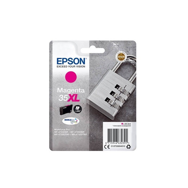 Cartouche d'encre Magenta Haute Capacité Epson pour WorkForce Pro 4720DWF .. (n°35XL) (Cadenas)