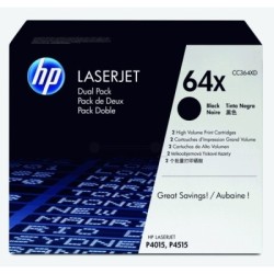 Pack de 2 Toners noirs haute capacité HP pour laserjet P4015 / P4515... (64X), Toner Express : achat en ligne de Pack de 2 Toner