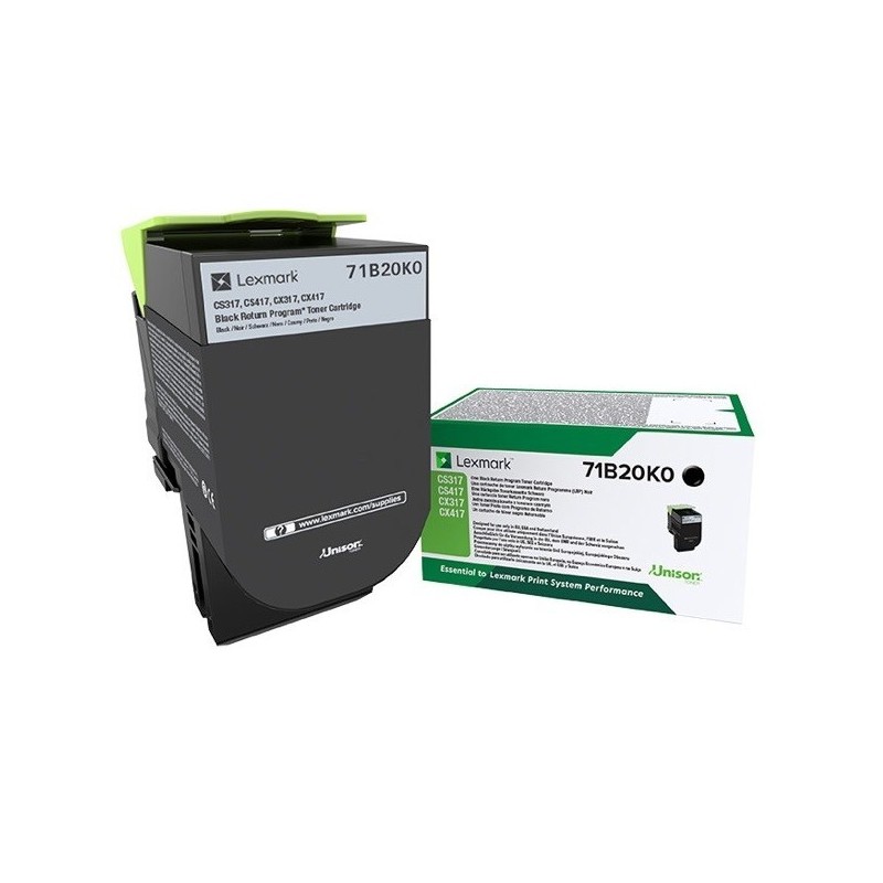 Toner Noir Lexmark Return Program pour imprimante CS317dn/ Multifonction CX317dn