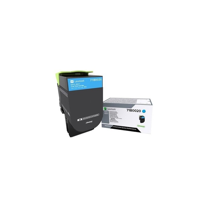 Toner Cyan Lexmark pour imprimante CS317dn/ Multifonction CX317dn