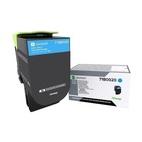 Toner Cyan Lexmark pour imprimante CS317dn/ Multifonction CX317dn