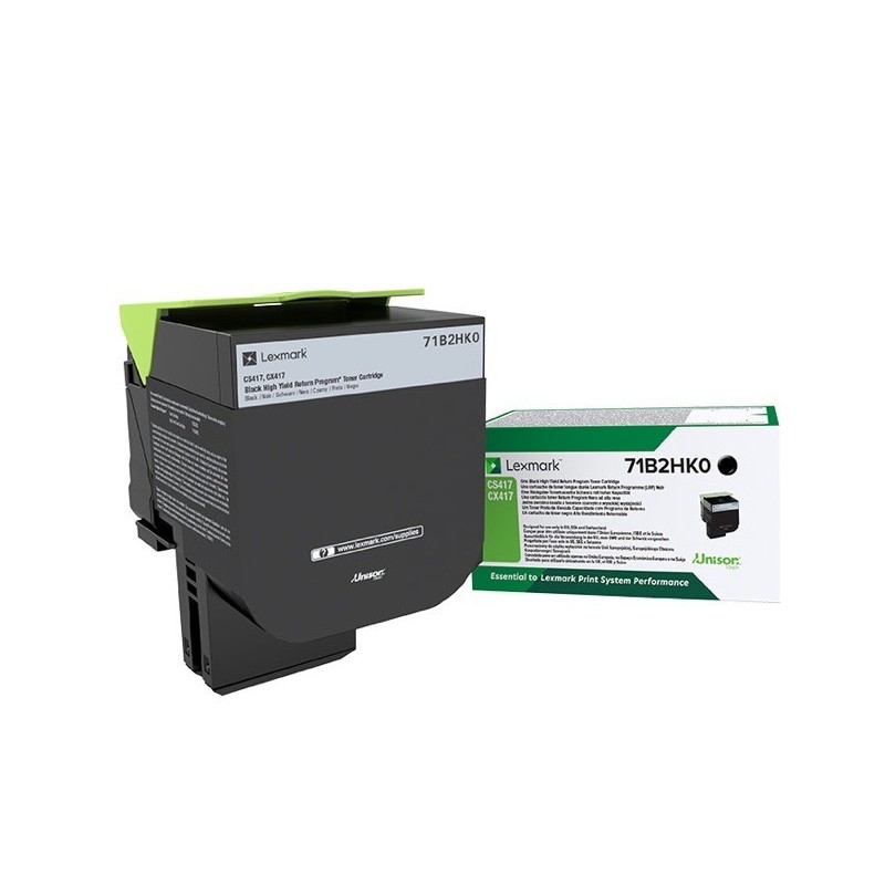 Toner Noir, rendement élevé, LEXMARK Return Program pour imprimante CS417dn/ Multifonction CX417dn