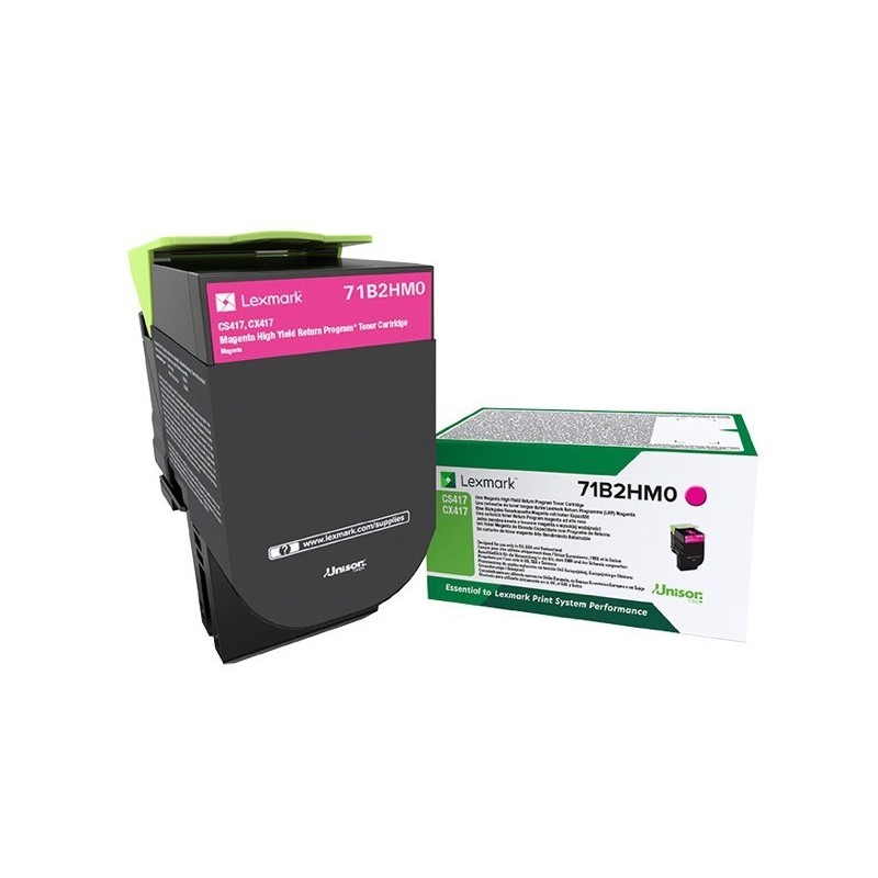 Toner Magenta, rendement élevé, LEXMARK Return Program pour imprimante CS417dn/ Multifonction CX417dn