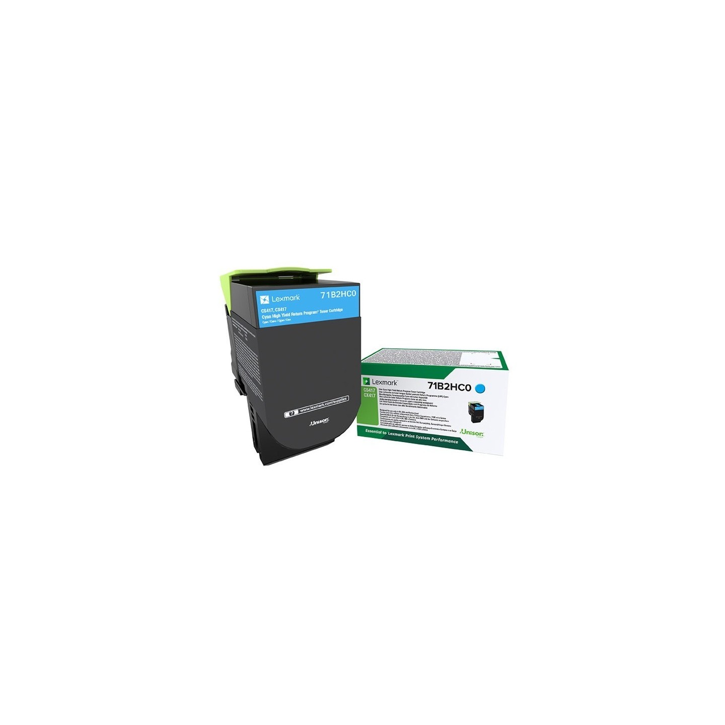 Toner Cyan, rendement élevé, LEXMARK Return Program pour imprimante CS417dn/ Multifonction CX417dn