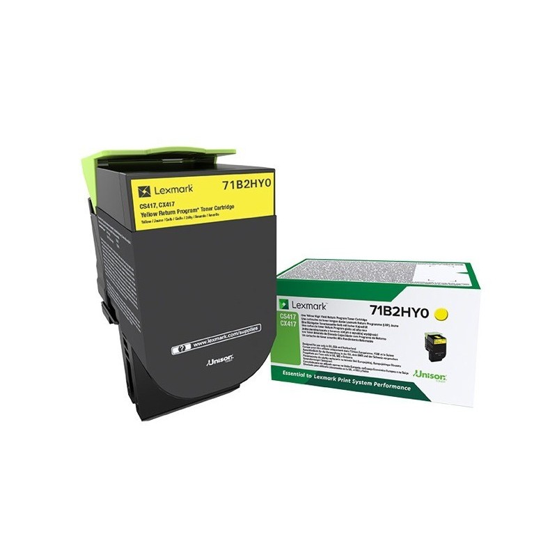 Toner Jaune, rendement élevé, LEXMARK Return Program pour imprimante CS417dn/ Multifonction CX417dn