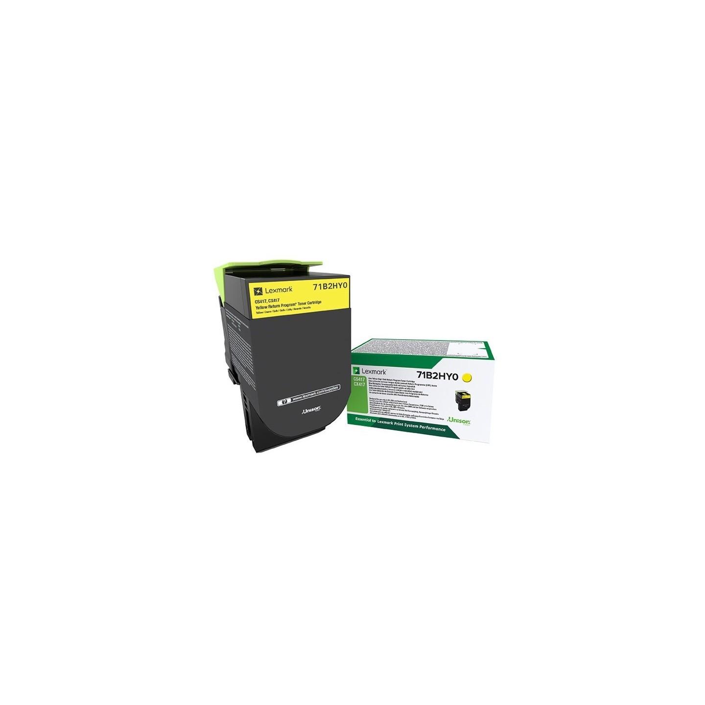 Toner Jaune, rendement élevé, LEXMARK Return Program pour imprimante CS417dn/ Multifonction CX417dn