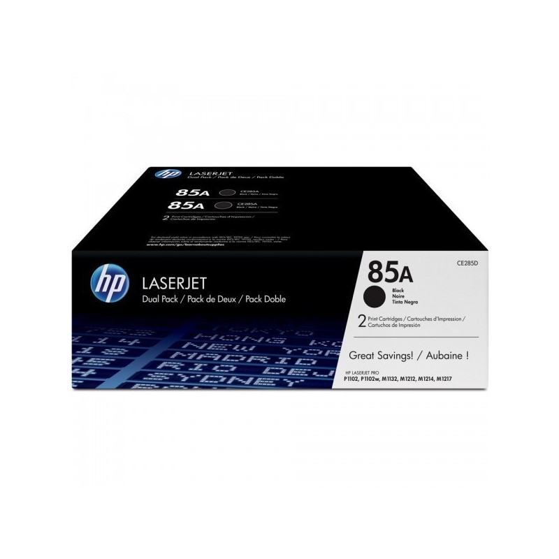 Pack de 2 Toners noirs HP pour laserjet Pro P1100 / M1130 / M1210MFP / M1132 / M1212 (85A)