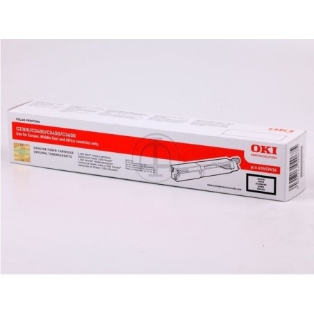 Toner noir Oki pour C3300/C3400/C3450/C3600 - 1 500 pages