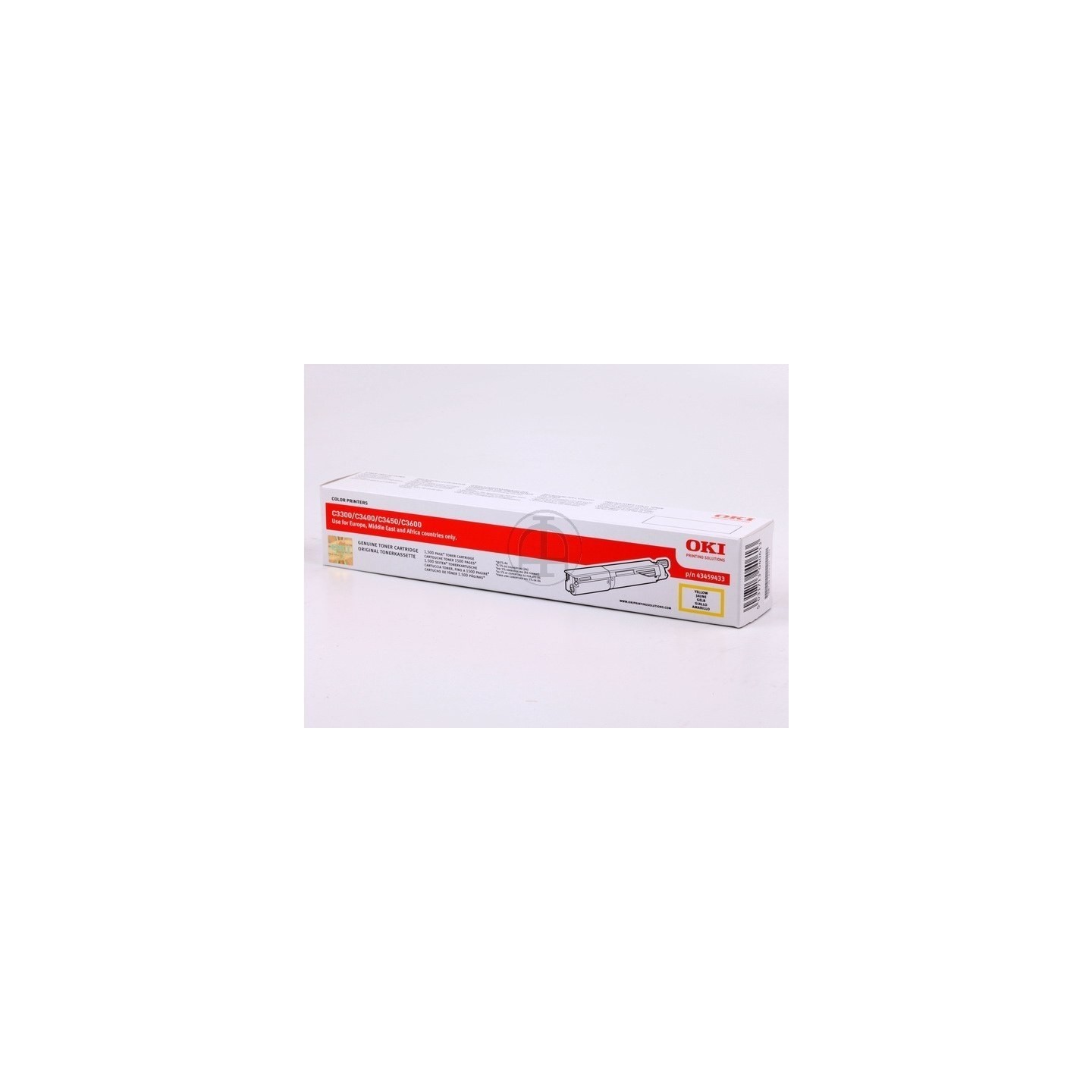 Toner jaune Oki pour C3300/C3400/C3450/C3600 - 1 500 pages