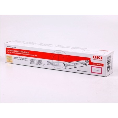 Toner magenta Oki pour C3300/C3400/C3450/C3600 - 1 500 pages