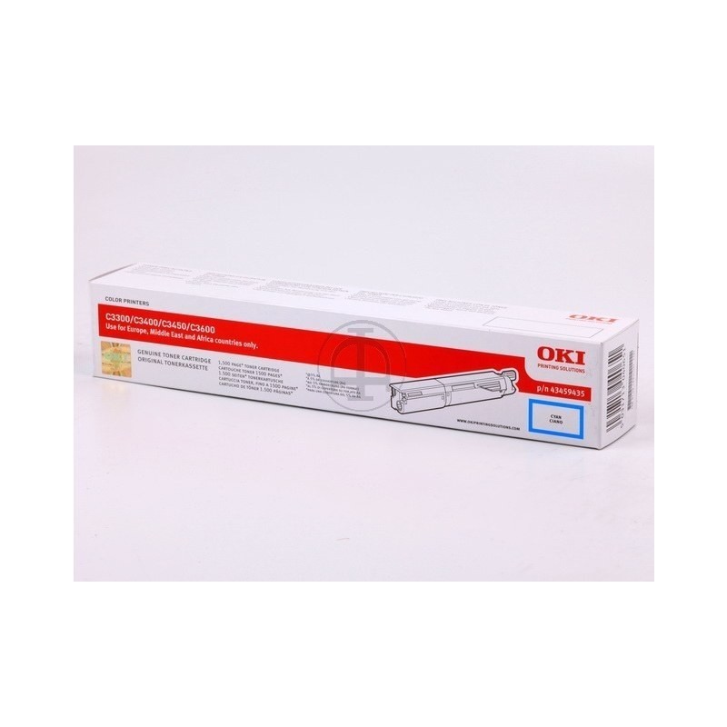 Toner cyan Oki pour C3300/C3400/C3450/C3600 - 1 500 pages