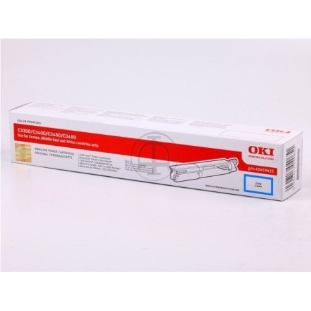 Toner cyan Oki pour C3300/C3400/C3450/C3600 - 1 500 pages