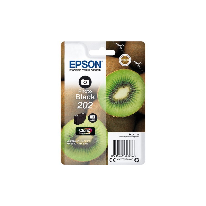 Cartouche Noir Photo Epson pour Expression Premium XP6000- XP6005 - (n°202 - Kiwi) 